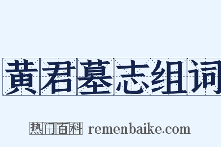 黄君墓志组词是什么意思的图片